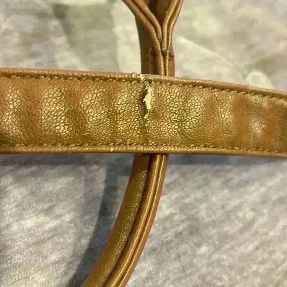 Steve Madden Brown Faux Leather Woven Design  Crossbody Bag Adjustable Strap - Picture 6 of 7